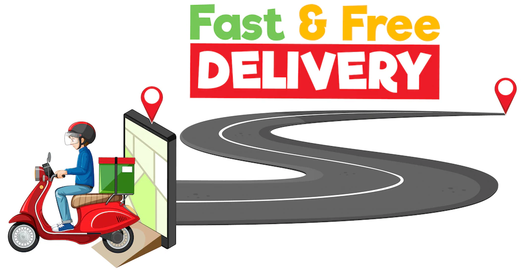 Fast Free Delivery Logo With Bike Man Courier 1308 46291