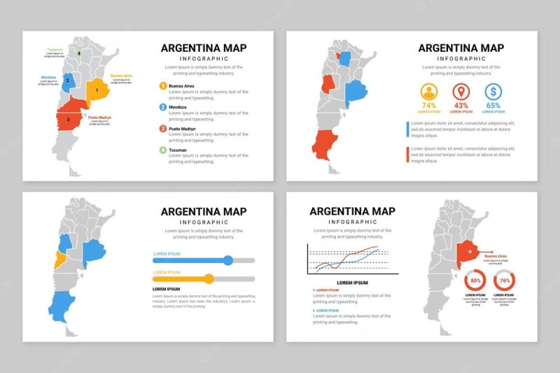 Flat argentina map infographic Free Vector