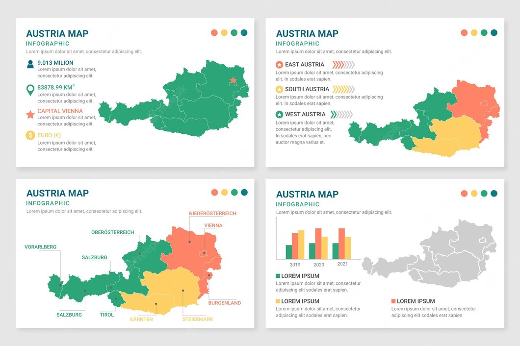 Flat Austria Map Infographic 52683 50300