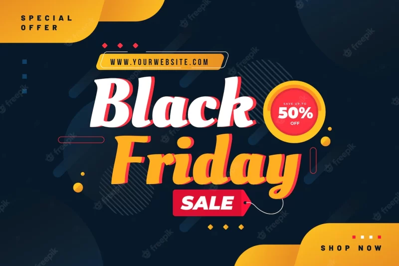 Flat black friday background Free Vector