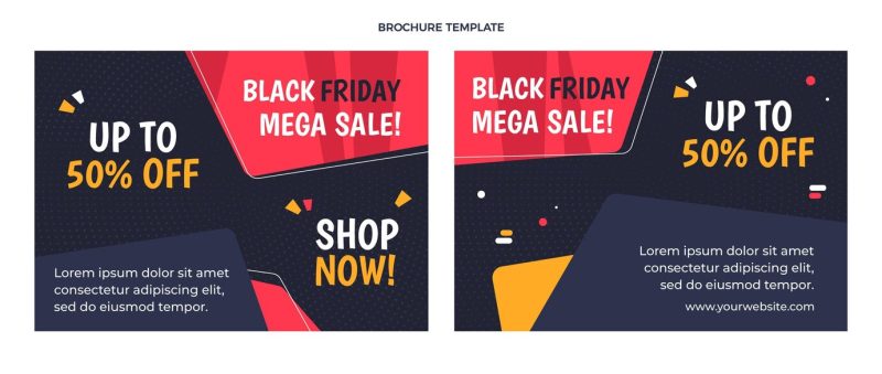 Flat black Friday brochure template Free Vector