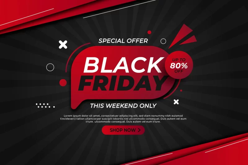 Flat black friday sale background Free Vector