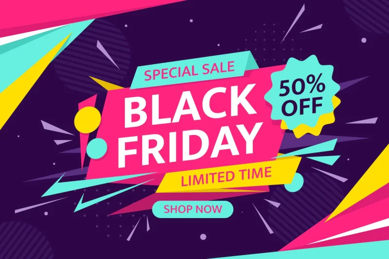 Flat black Friday sale background Free Vector