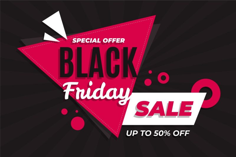 Flat black Friday sale background Free Vector