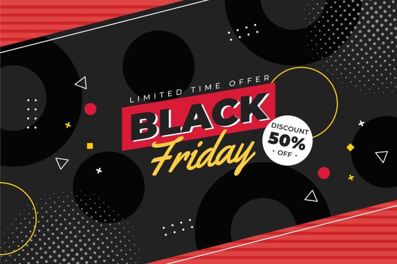 Flat black Friday sale background Free Vector