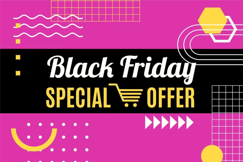 Flat black Friday sale background Free Vector