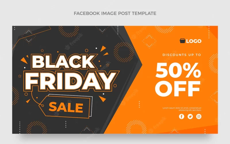 Flat black Friday social media post template Free Vector