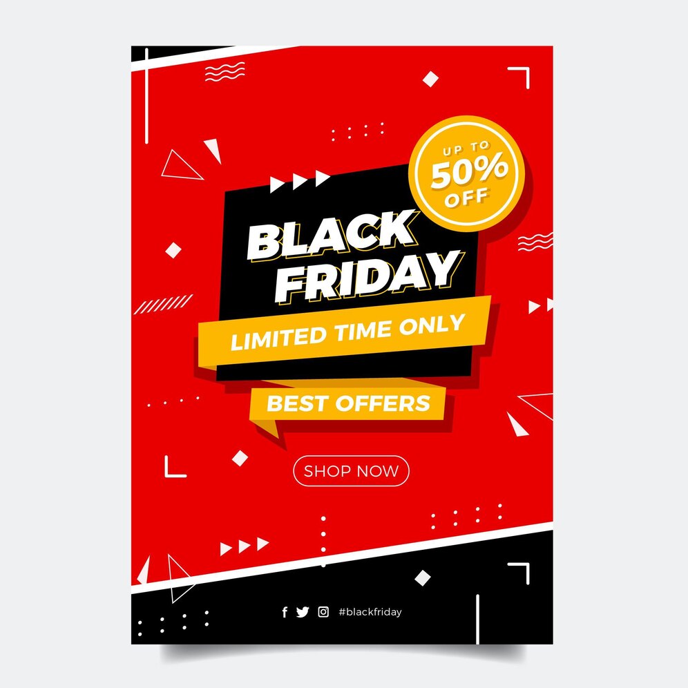 Flat Black Friday Vertical Poster Template 23 2149127156