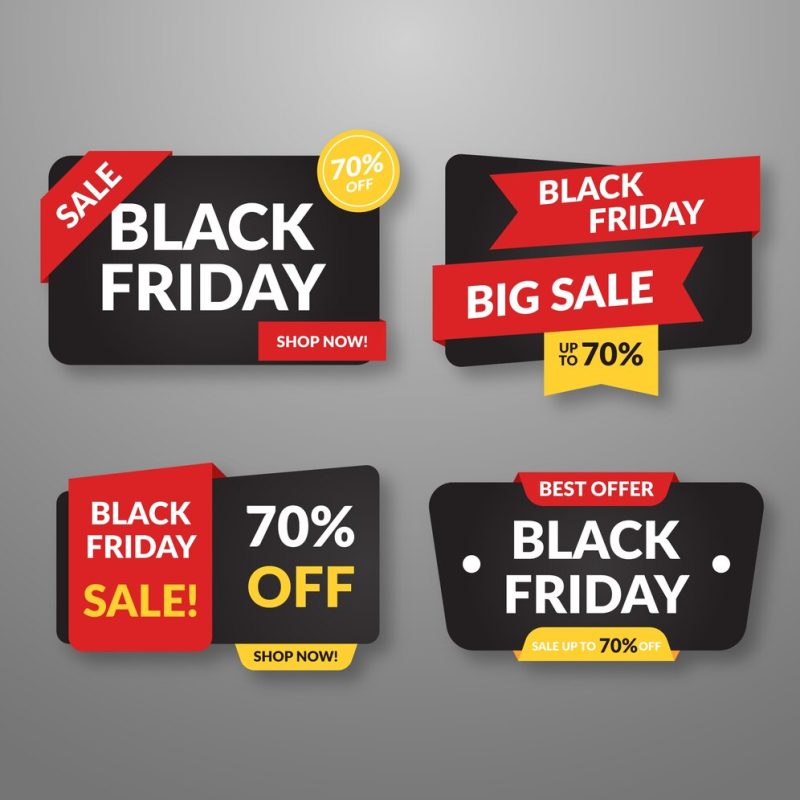 Flat design black Friday banners template Free Vector