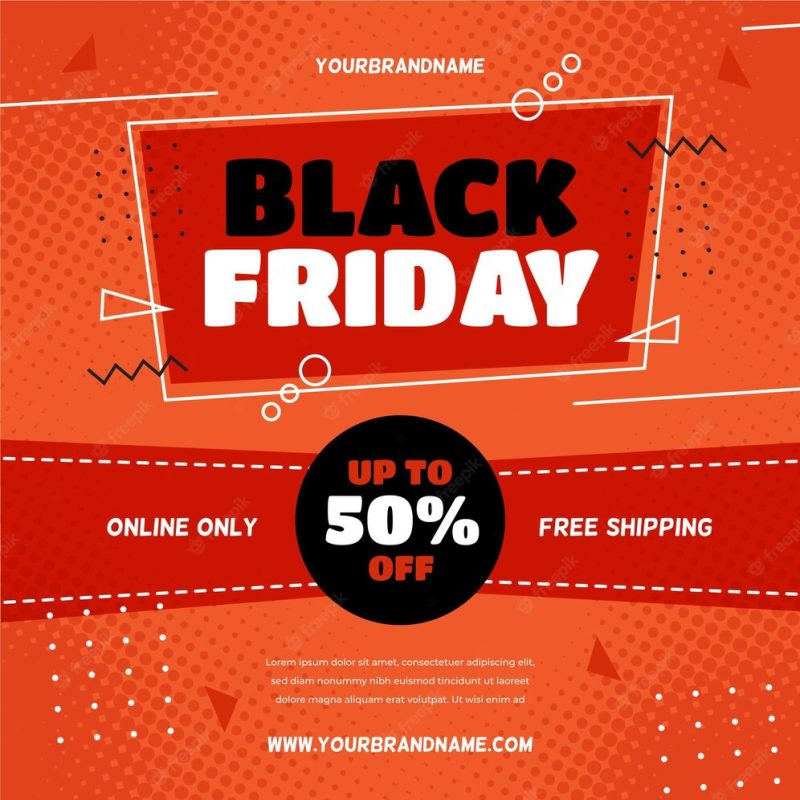 Flat design black Friday concept Free Vector