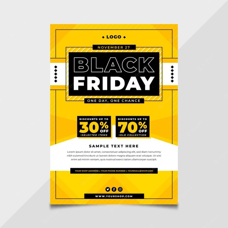 Flat design black Friday flyer template Free Vector