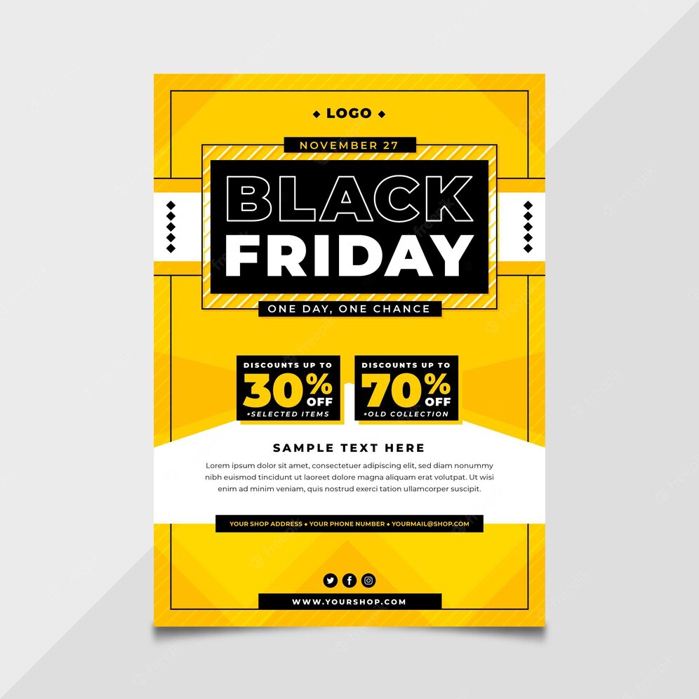 Flat Design Black Friday Flyer Template 52683 47283