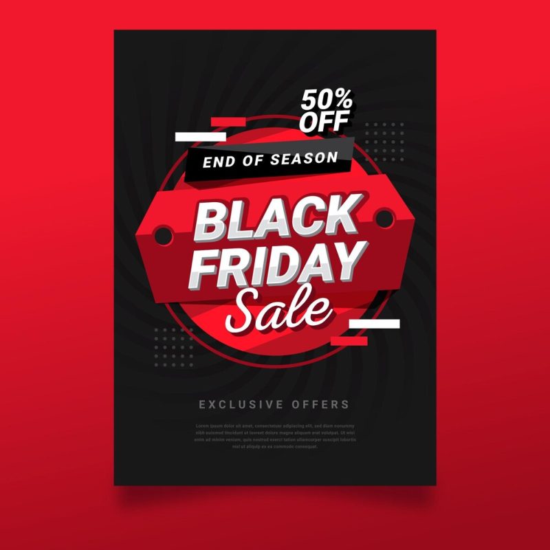 Flat design black Friday flyer template Free Vector