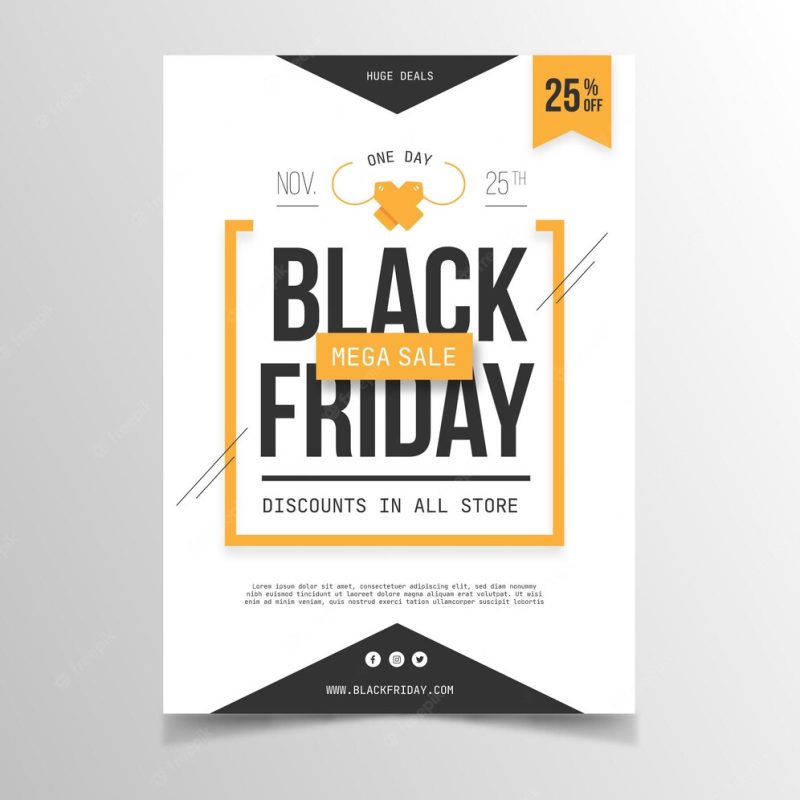 Flat design black Friday flyer template Free Vector