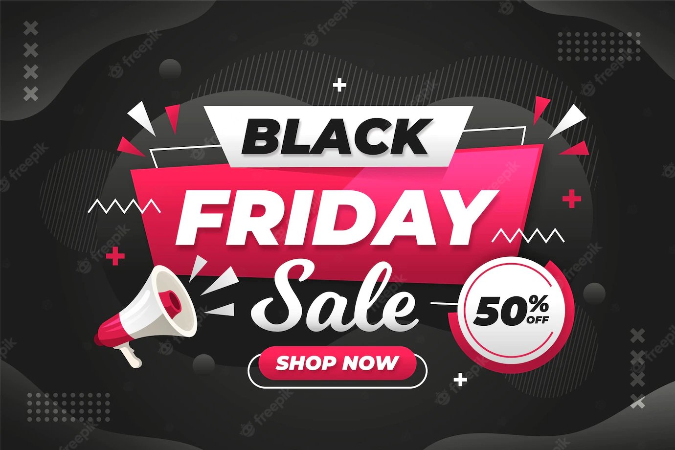 Flat Design Black Friday Sale With Megaphone 52683 47165