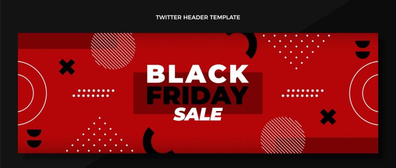 Flat design black friday twitter header Free Vector