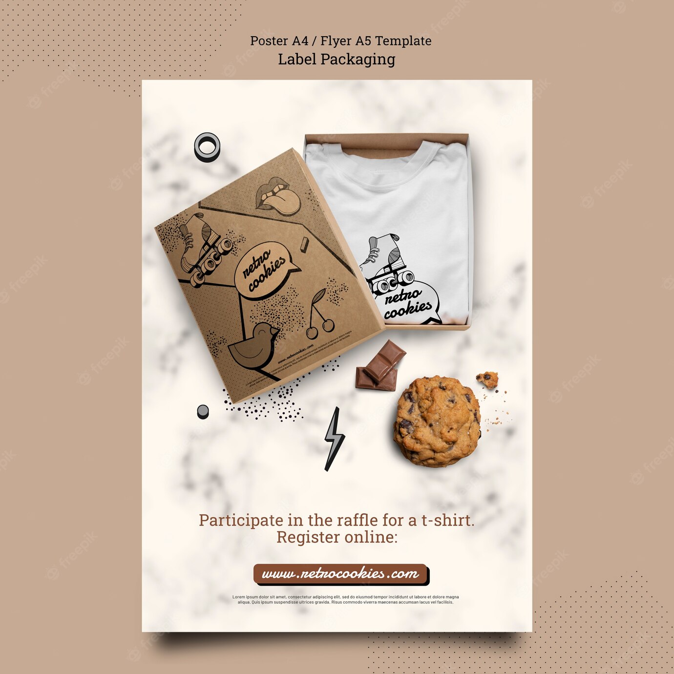 Flat Design Cookies Packaging Poster Template 23 2149385577