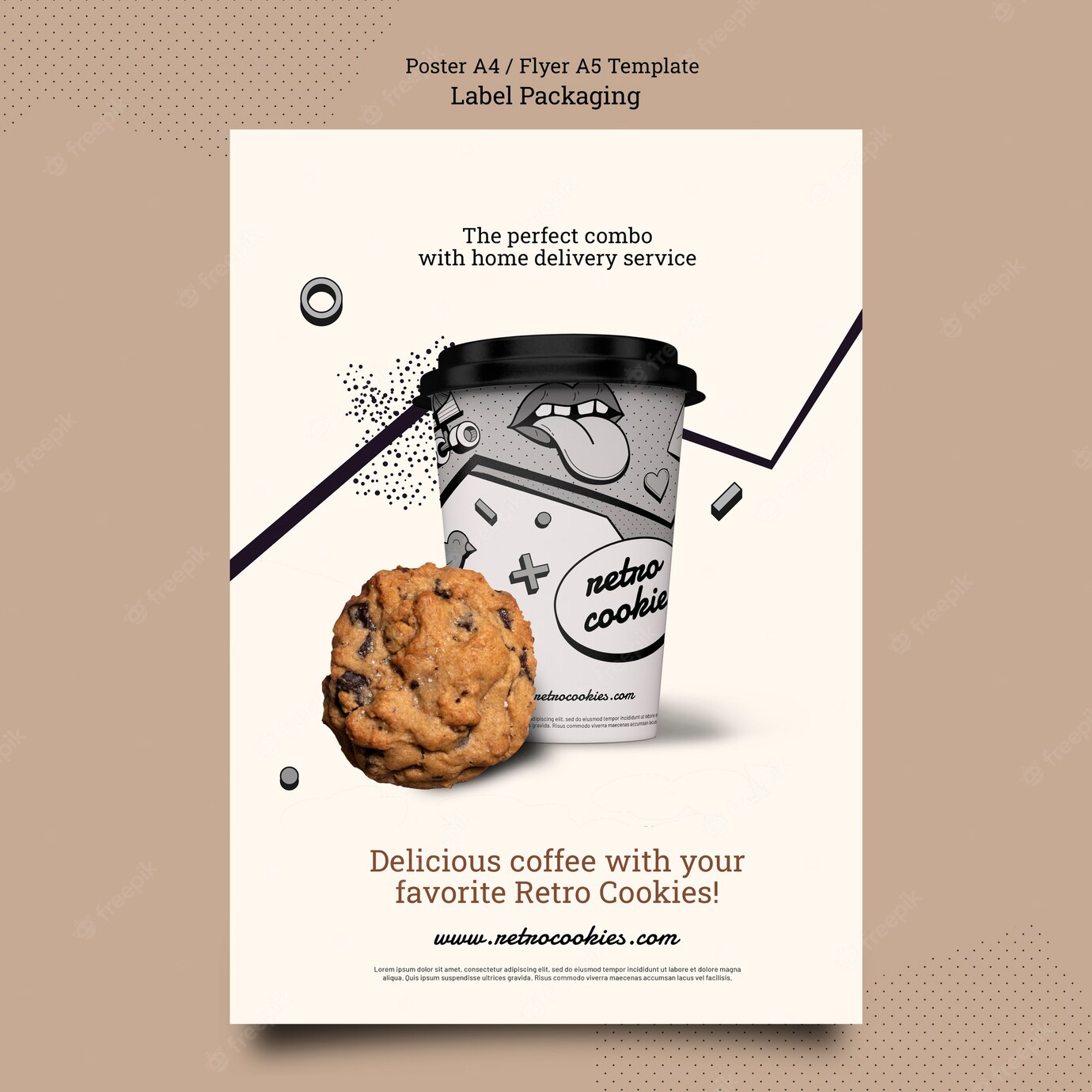 Flat Design Cookies Packaging Poster Template 23 2149385582