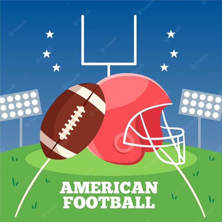 Flat design illustration american football Free Vector