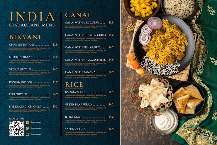 Flat Design Indian Menu 52683 67288