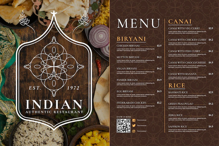 Flat Design Indian Menu 52683 67289