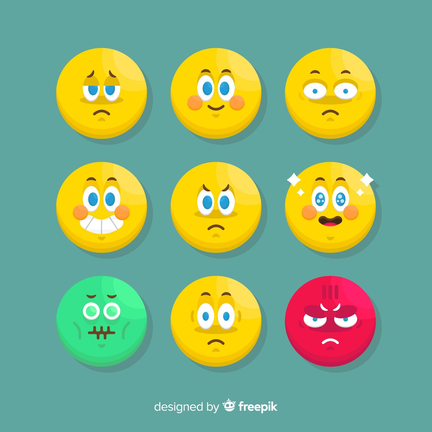 Flat Emoticon Reaction Collectio 23 2148157544