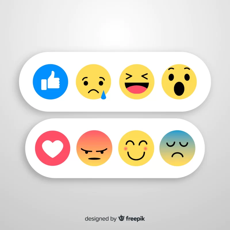 Flat emoticon reaction collection Free Vector