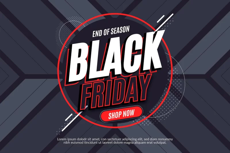 Flat geometric black Friday background Free Vector