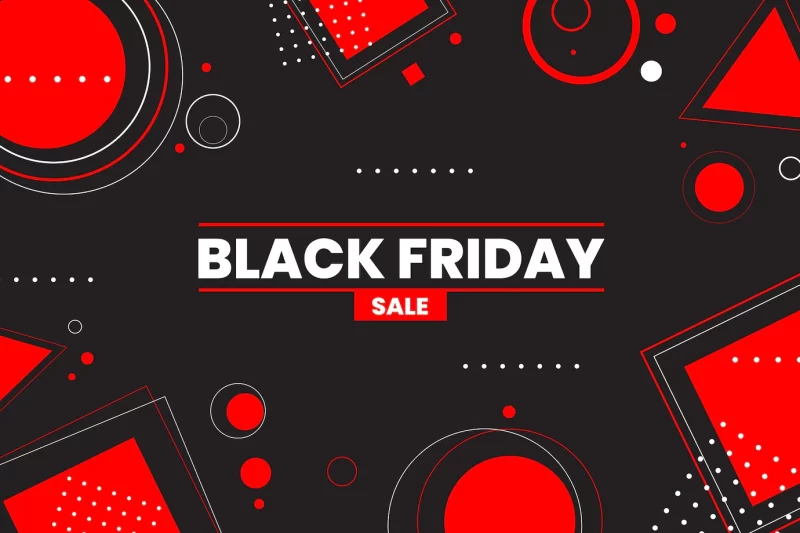 Flat geometric black Friday background Free Vector