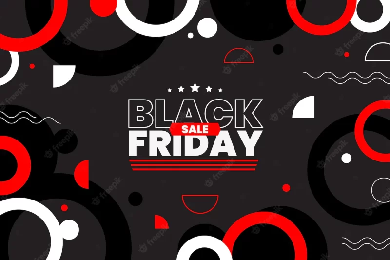 Flat geometric black friday background Free Vector