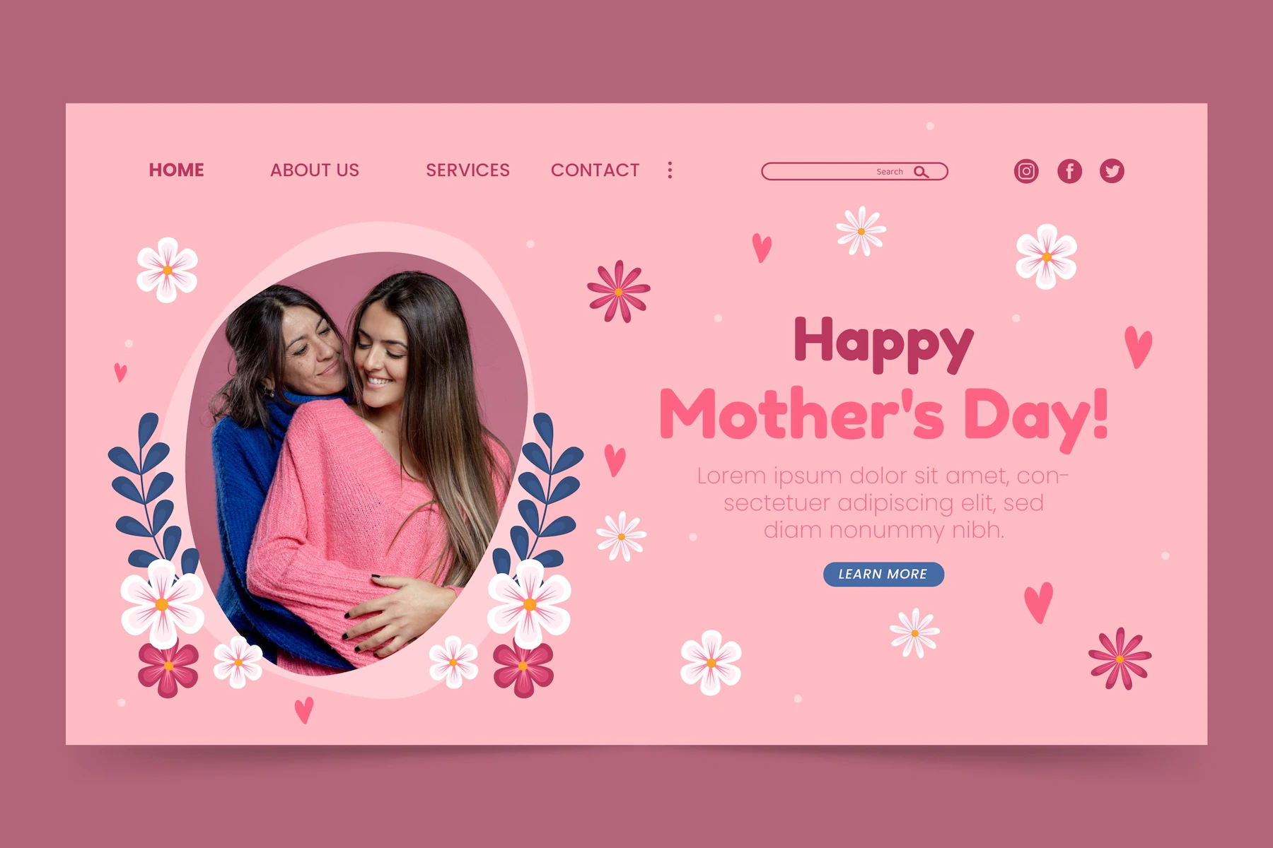 Flat Mother S Day Landing Page Template 23 2149345407