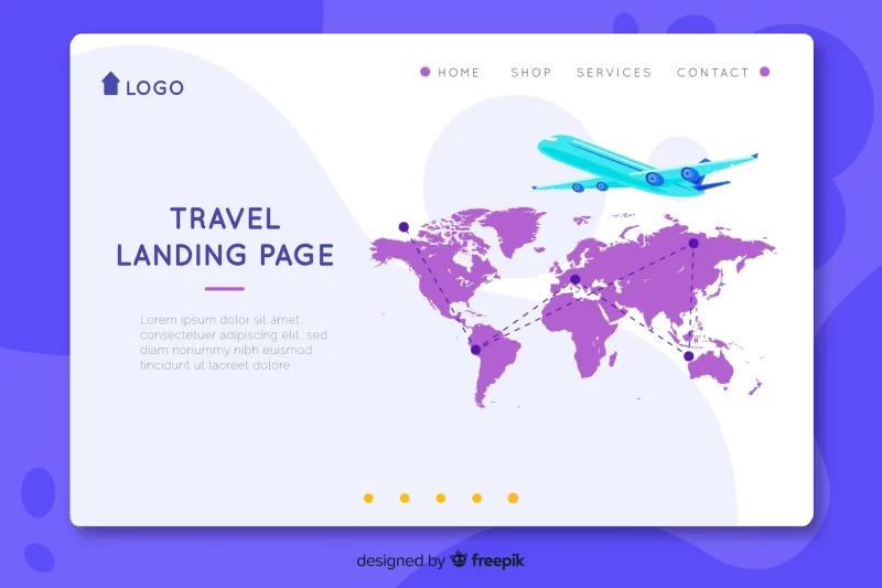 Flat travel landing page template Free Vector Flat travel landing page template Free Vector