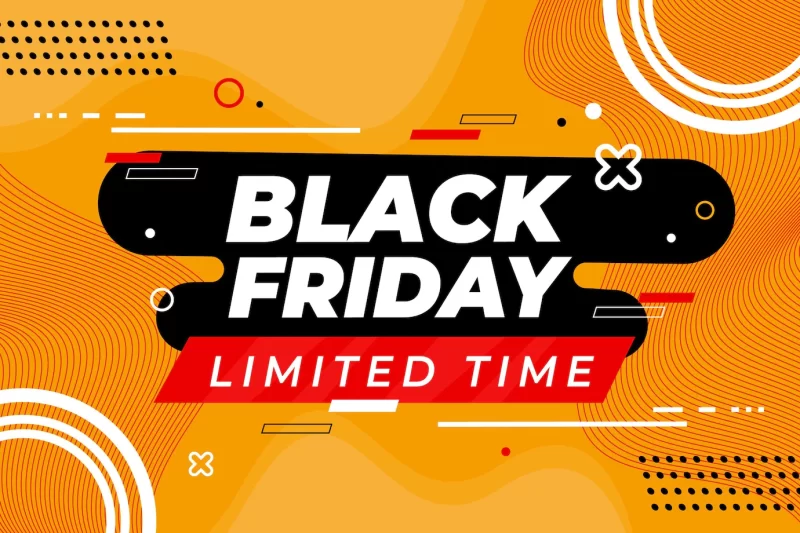 Flat wavy black Friday background Free Vector