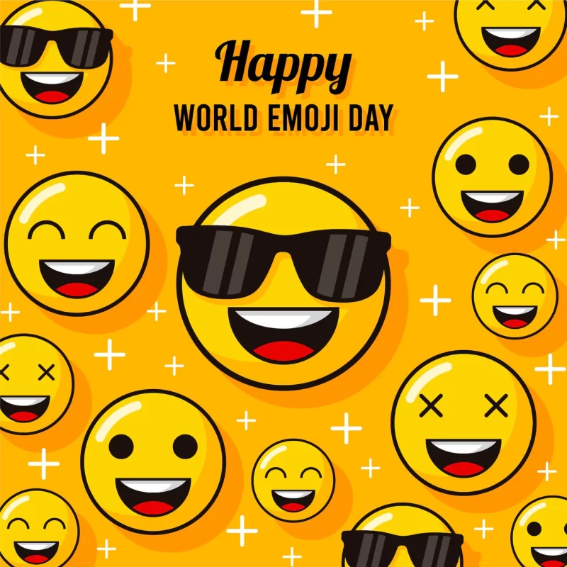 Flat world emoji day illustration Free Vector