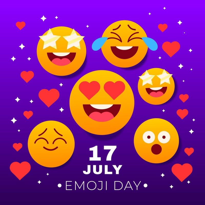 Flat world emoji day illustration Free Vector