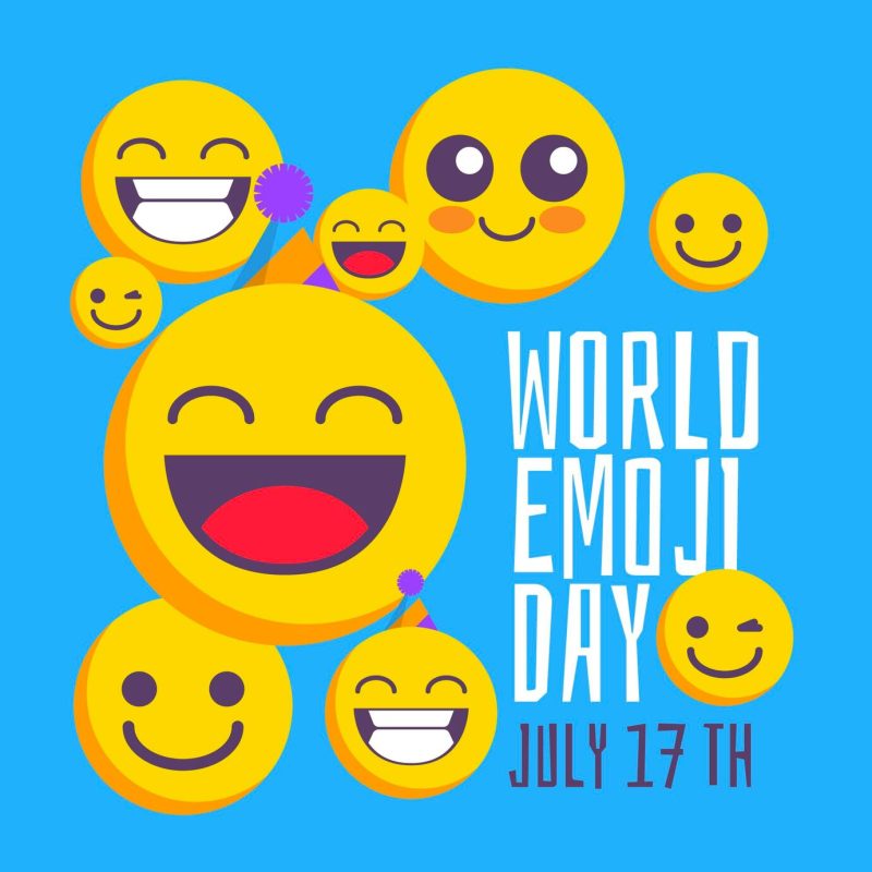 Flat world emoji day illustration Free Vector