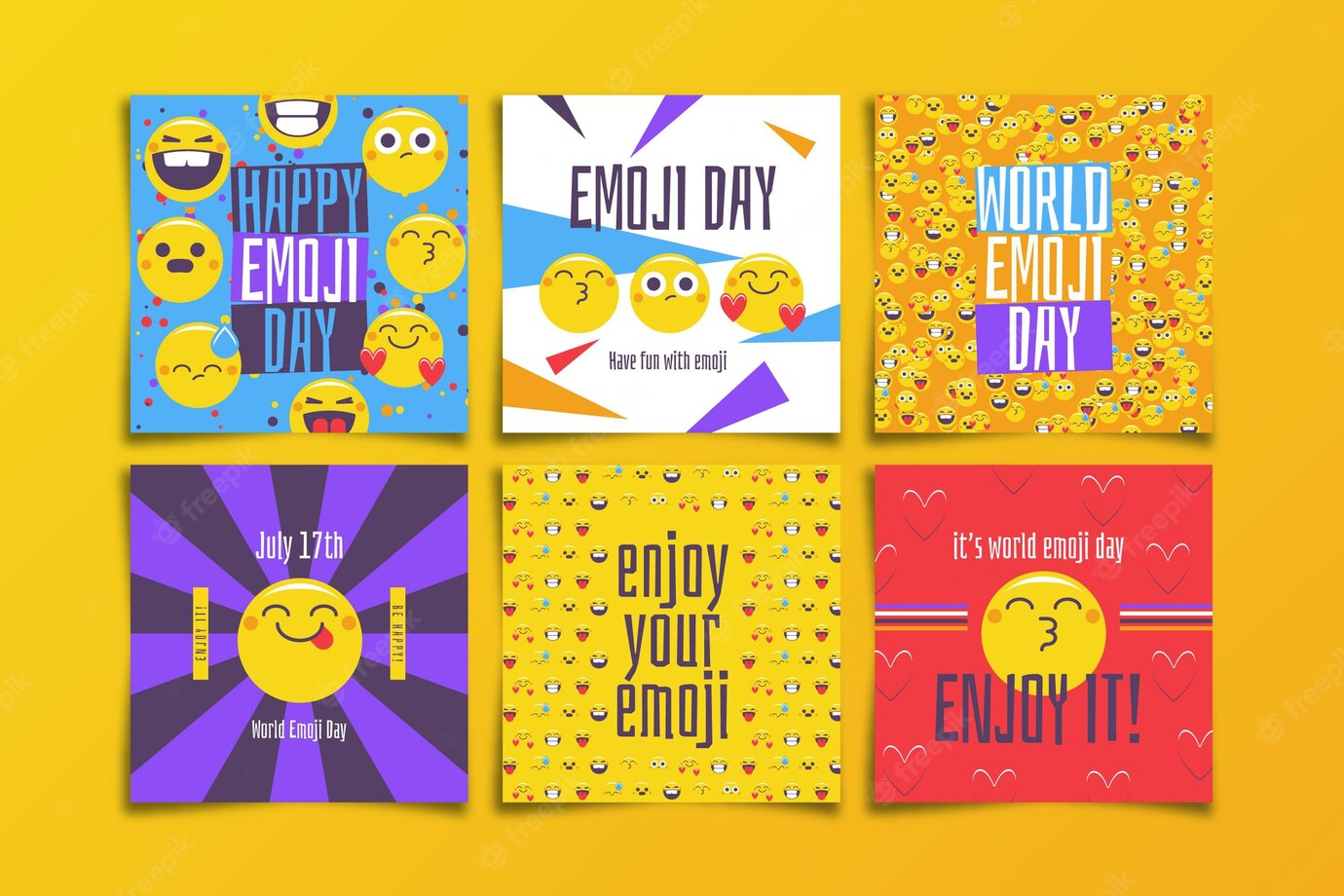 Flat World Emoji Day Instagram Post Collection 23 2148971403