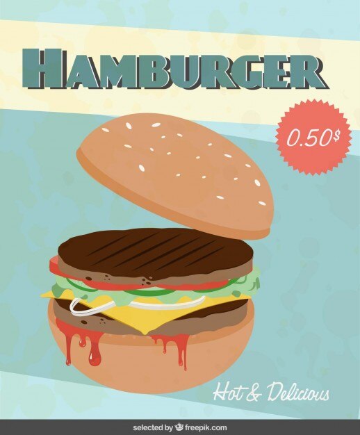 Flyer With Hamburger Illustration 1051 331