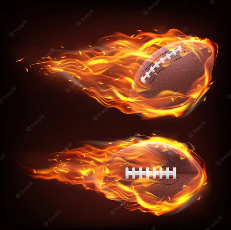 Flying Rugby Ball Fire 1441 4008