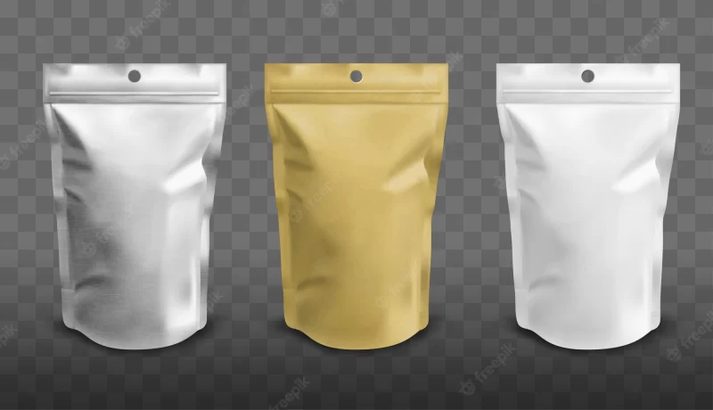 Mockup Foil pouch with zipper, doypack for food Free Vector