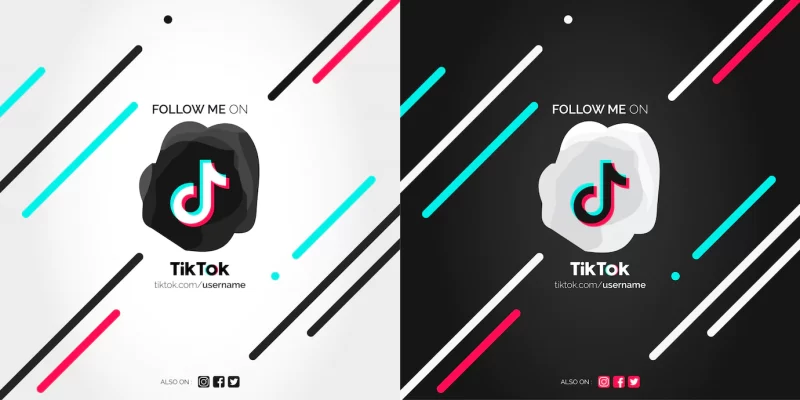 Follow me on tiktok abstract banners Free Vector