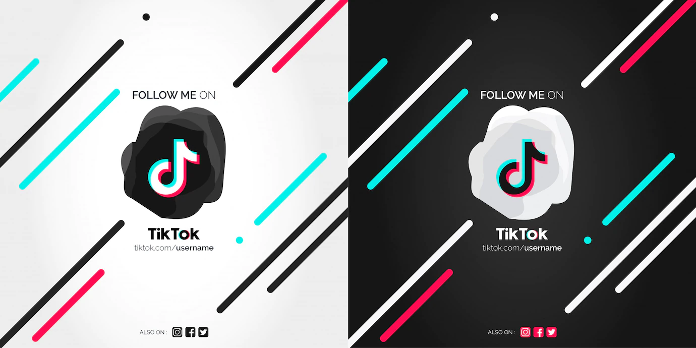 Follow Me Tiktok Abstract Banners 1361 2636