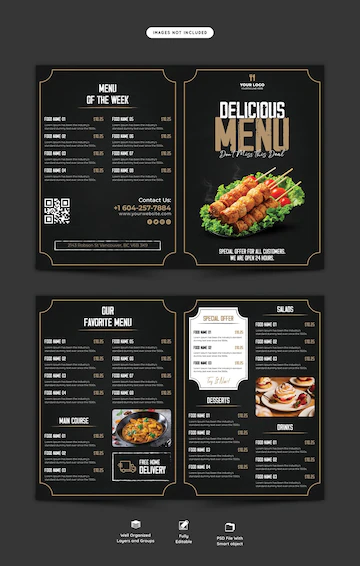 Food Menu Restaurant Bifold Brochure Template 120329 1827