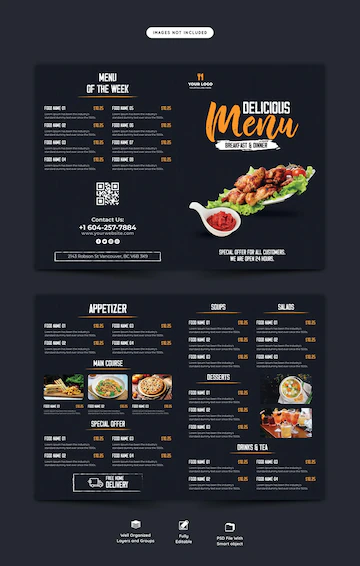 Food Menu Restaurant Bifold Brochure Template 120329 1829