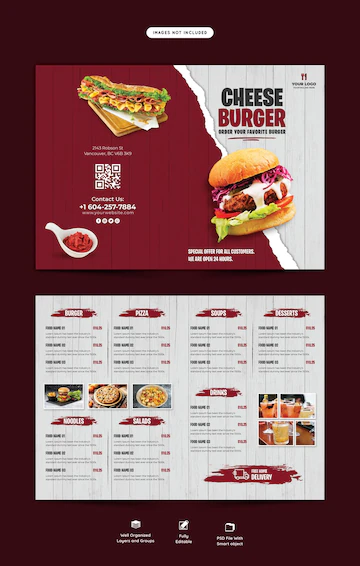 Food Menu Restaurant Bifold Brochure Template 120329 1837