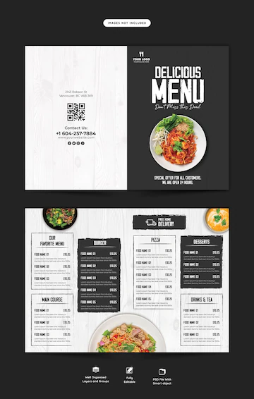 Food Menu Restaurant Bifold Brochure Template 120329 1840