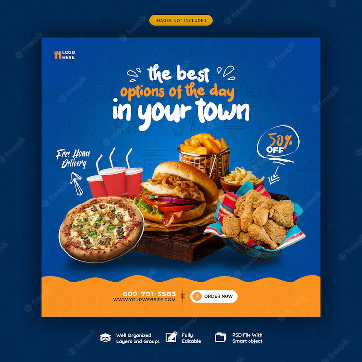 Food Menu Restaurant Social Media Banner Template 106176 365