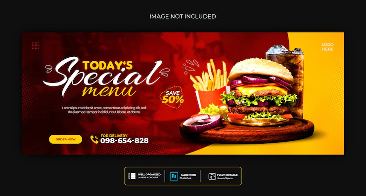 Food Menu Restaurant Social Media Cover Template 202595 368