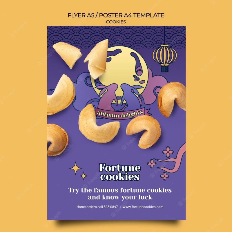 Fortune cookies print template Free Psd Fortune cookies print template Free Psd
