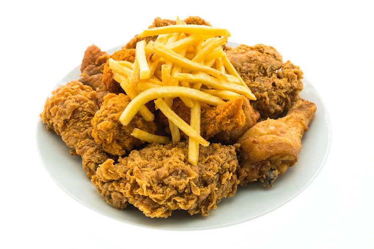 Fried Chicken French Fries White Plate 74190 4869